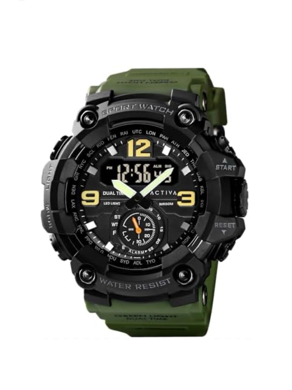 ACTIVA Dual-Time Men's Sport Watch - Green